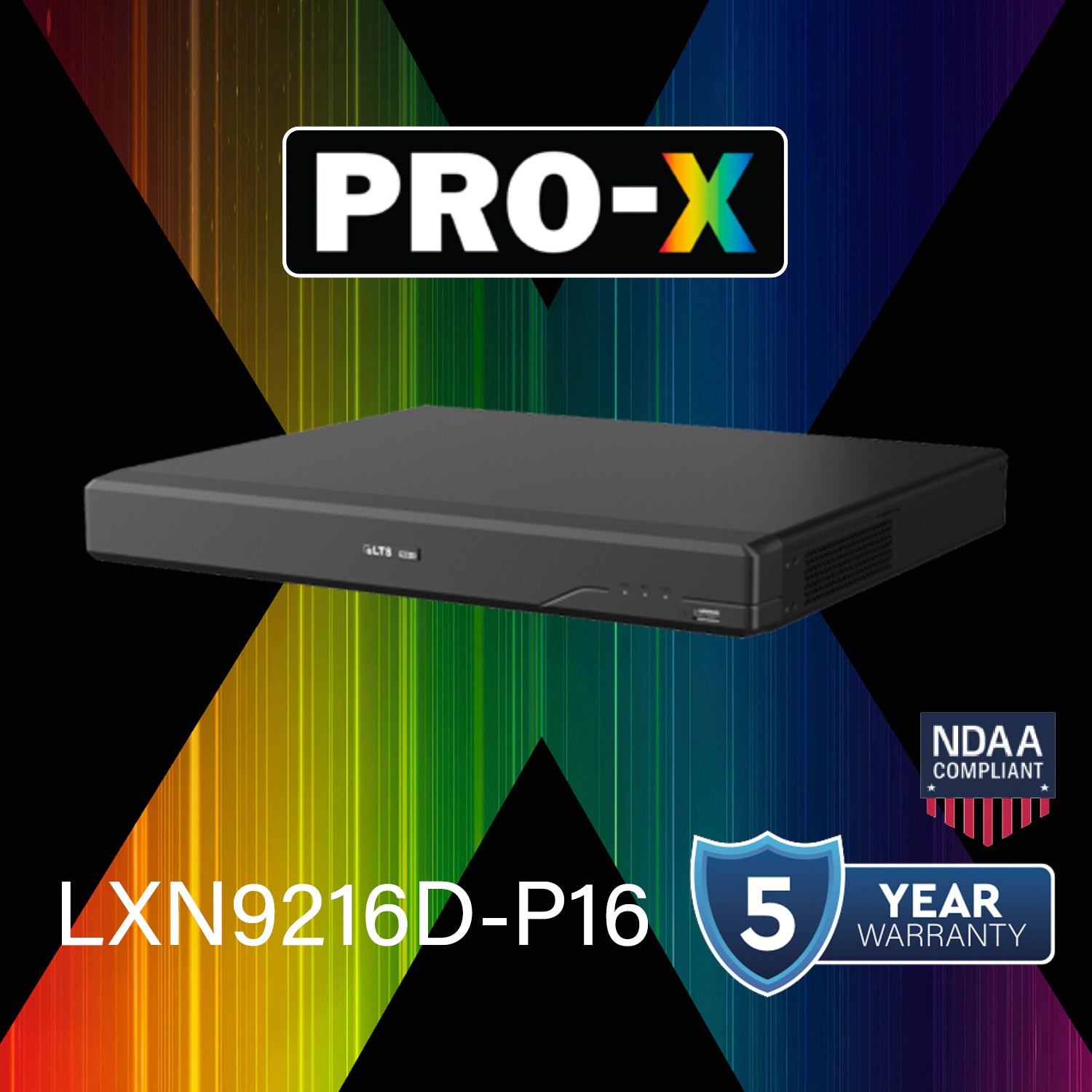 LTS Pro-X LXN9216D-P16 Pro-X IP 16CH 8K/32MP Recording Ai Built-in 16 PoE Port 2xSATA NDAA NVR