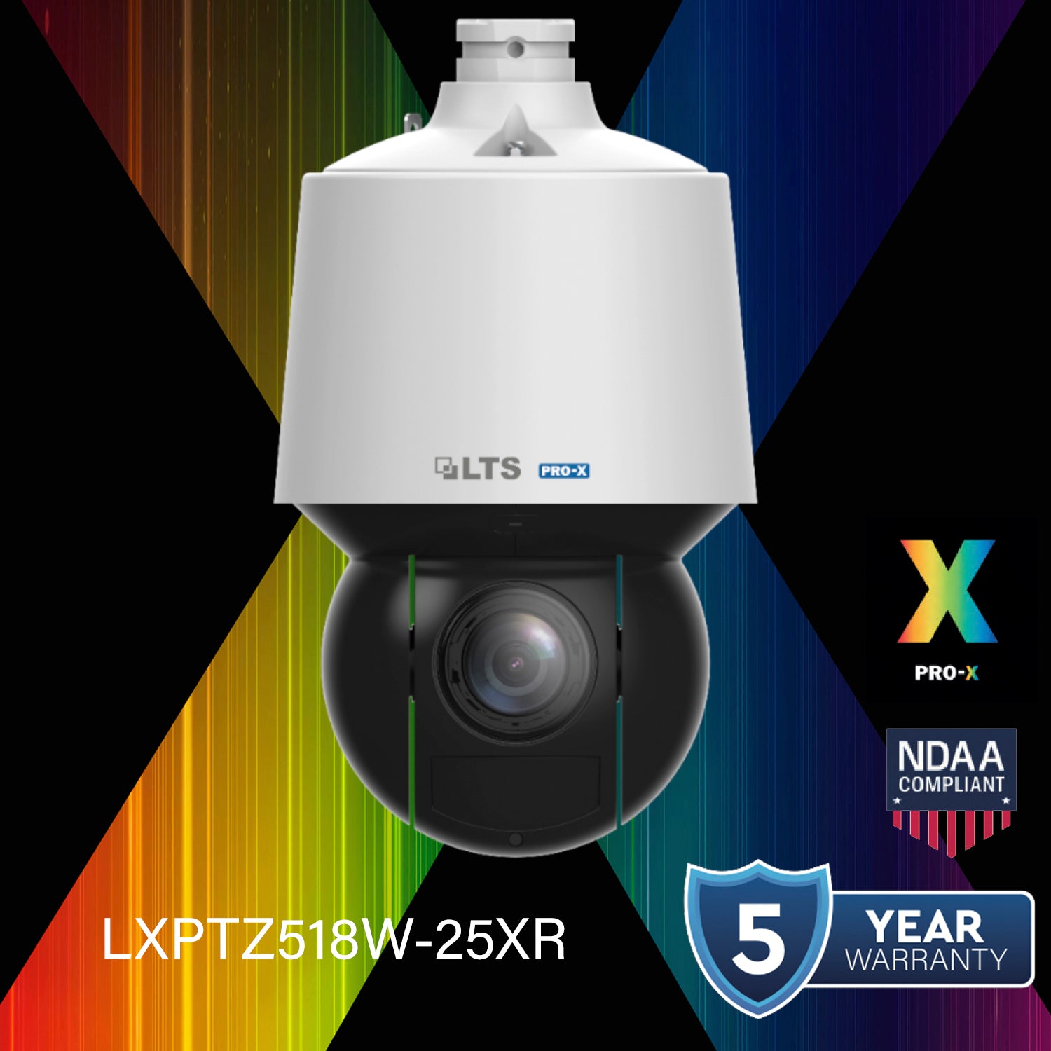 LTS Pro-X LXPTZ518W-25XR IP 8MP/4K 25x Zoom 492ft LED Auto Tracking Ai PTZ Dome Camera