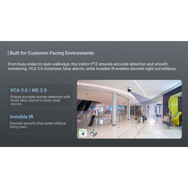 LTS Pro-X LXPTZIP424W-25XIR IP 4MP 25x Zoom Invisible IR Auto Tracking indoor PTZ Camera Replacement for LXPTZIP414W-X25IR